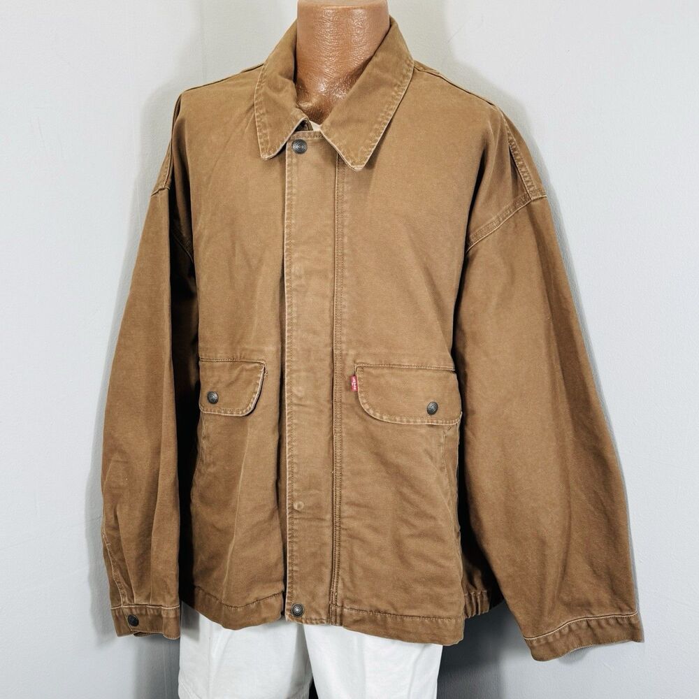 NEW Levi's XXL Rancher Trucker Jacket Work Chore Utility Canvas Men's Full Zip
